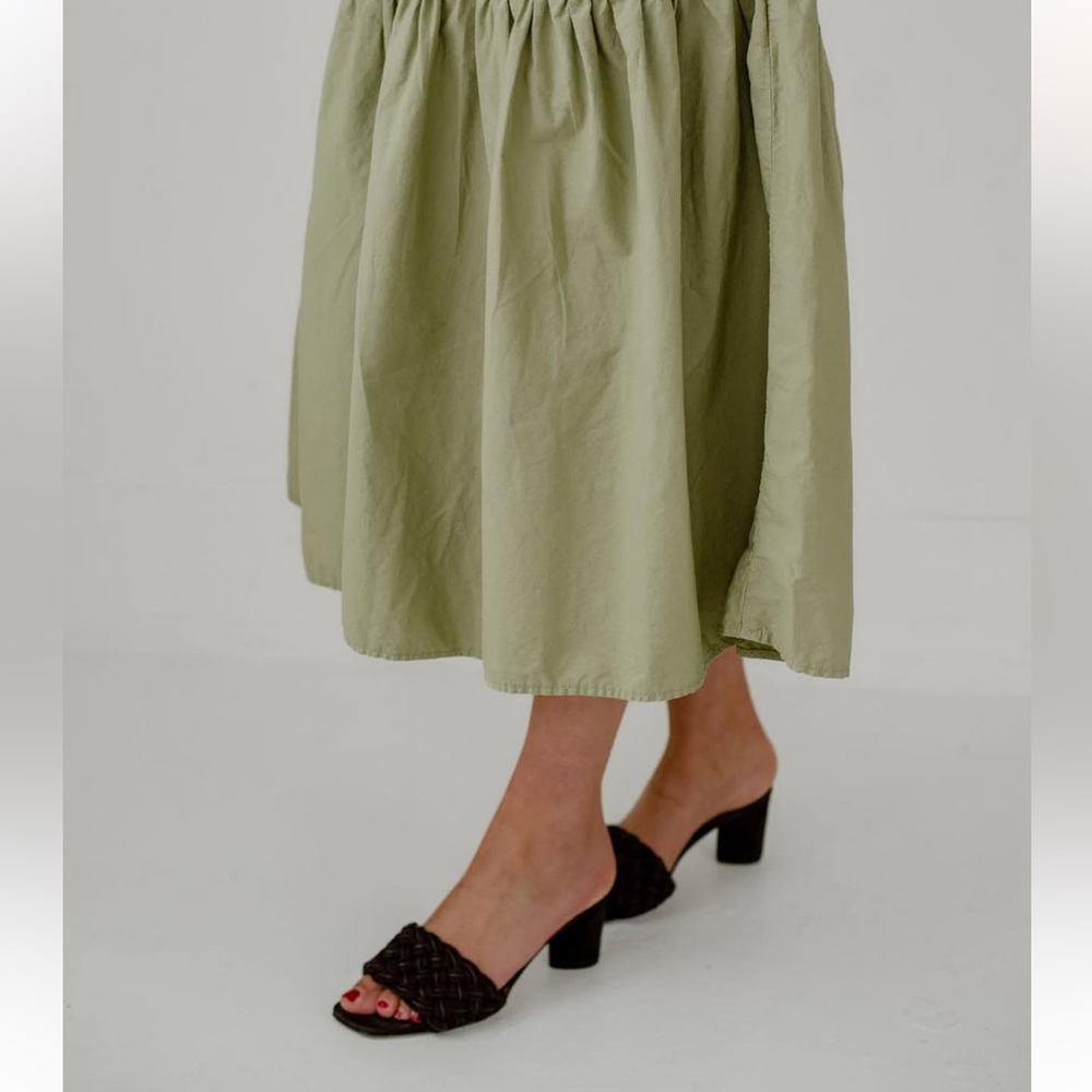 One Wednesday Boutique The Everywhere Green Halter Tiered Midi Sundress - Picture 2 of 11